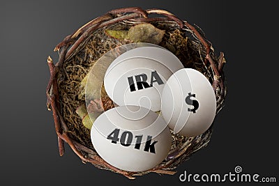 Retirement Nest Eggs. Stock Photo