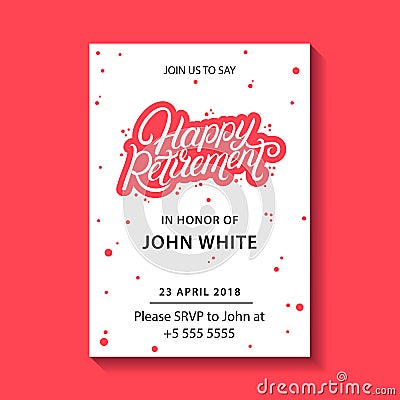 Retirement party invitation. Vector Illustration