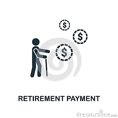 Retirement Payment icon. Line style icon design from personal finance icon collection. UI. Pictogram of retirement payment icon. R Cartoon Illustration