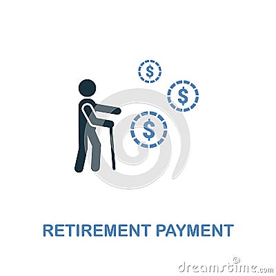 Retirement Payment icon in two colors design. Pixel perfect symbols from personal finance icon collection. UI and UX. Illustration Stock Photo