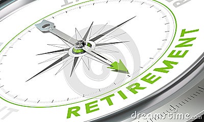 Retirement Plan, Concept Compass Image Cartoon Illustration