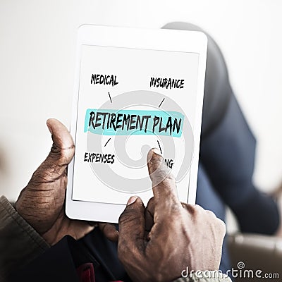 Retirement Plan Diagram Graphic Concept Stock Photo