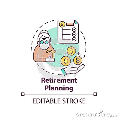 Retirement planning concept icon Vector Illustration