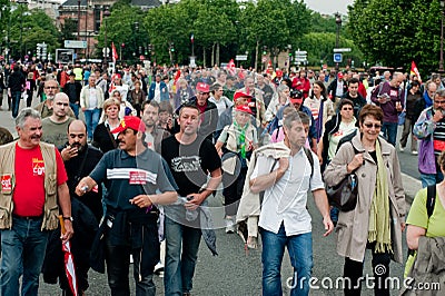 Retirement Rights Demonstration, Paris, France Editorial Stock Photo