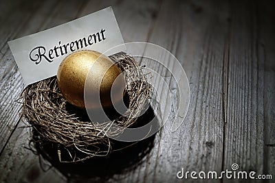 Retirement savings golden nest egg Stock Photo