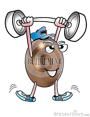 Retirement Weightlifter. Stock Photo