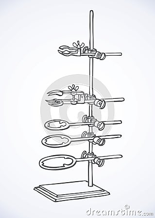 Retort lab stand. Vector sketch Vector Illustration