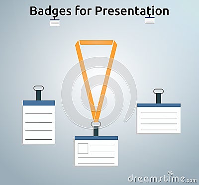 Retractor, lanyard and badge Stock Photo