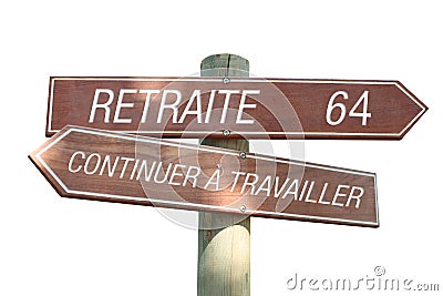 Retraite 64 ans - Réforme des retraites et des régimes spéciaux Stock Photo