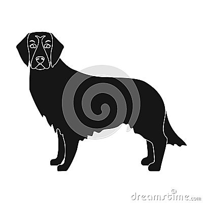 Retriever single icon in black style.Retriever vector symbol stock illustration web. Vector Illustration