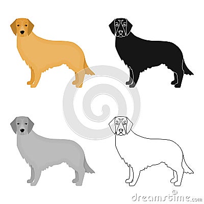 Retriever single icon in cartoon style.Retriever vector symbol stock illustration web. Vector Illustration