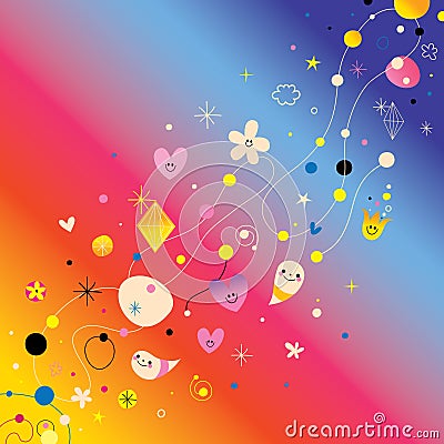 Retro abstract art design elements Vector Illustration