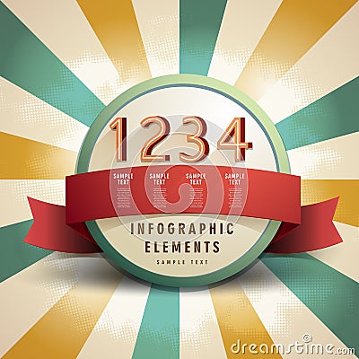 Retro abstract label infographics Vector Illustration