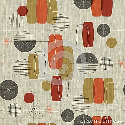Retro Abstract Textile Background with grunge overlay Vector Illustration