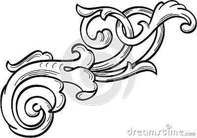 Retro acanthus leaf Vector Illustration