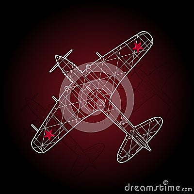 Retro airplane illustration. Vector Illustration