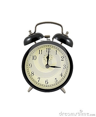 Retro alarm clock showing three hours Stock Photo