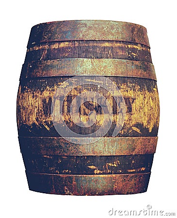 Retro American Whiskey Barrel Stock Photo