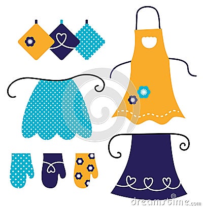 Retro apron set Stock Photo