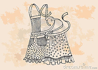 Retro apron set Vector Illustration