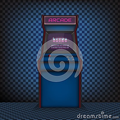 Retro arcade game machine. Vector Illustration