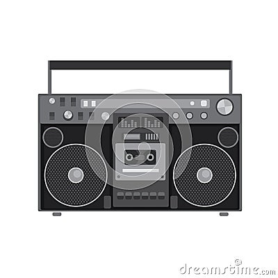 Retro audio player in a flat style. Music. Vector Illustration