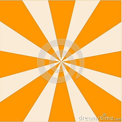 Retro background for pop art style. Sunburst in orange shade colors. Stock Photo