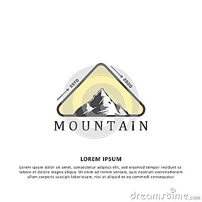 Retro badges mountain logo design. vintage mountain logo design. the mountain triangle logo label Vector Illustration