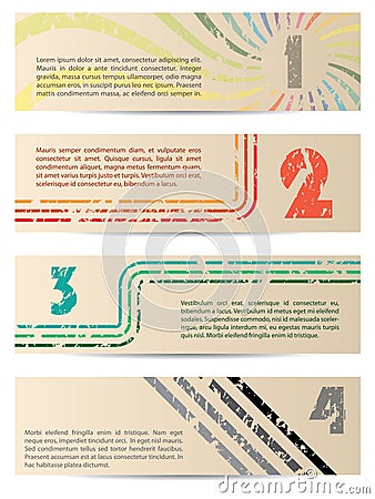 Retro banner set with gradation Vector Illustration