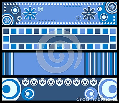 Retro Banners [Blue] Vector Illustration