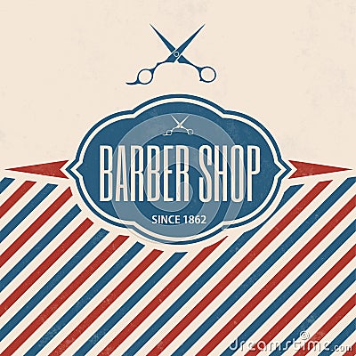 Retro Barber Shop Vintage Template Vector Illustration