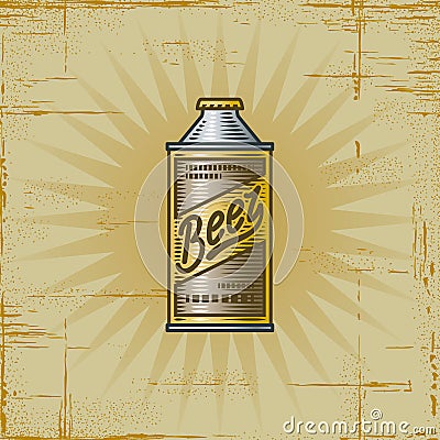 Retro Beer Can Vector Illustration