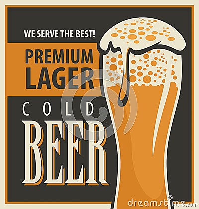 Retro beer Vector Illustration