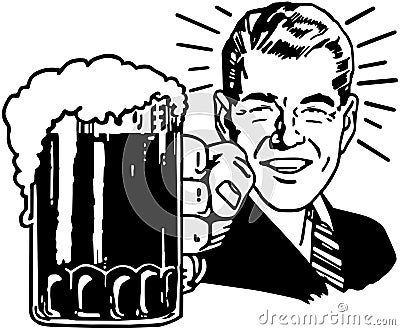 Retro Beer Guy Vector Illustration