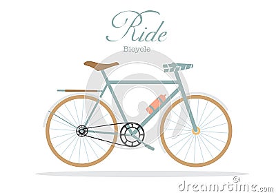 Retro bicycle on white backgrounds,Vector illustrations Stock Photo