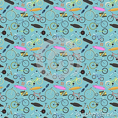 Retro bike pattern vector background. Vector Illustration