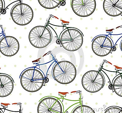 Retro bike pattern Vector Illustration