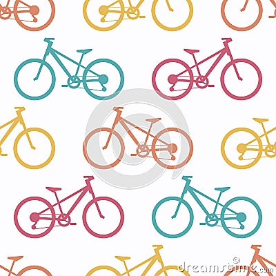 Retro bike seamless pattern Vector Illustration