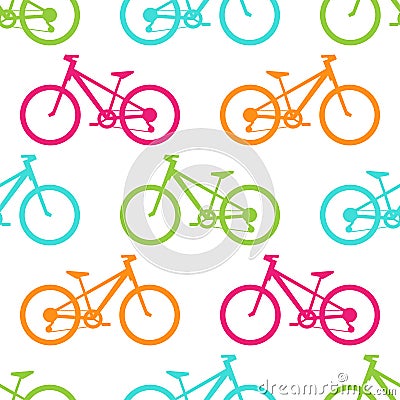 Retro bike seamless pattern Vector Illustration