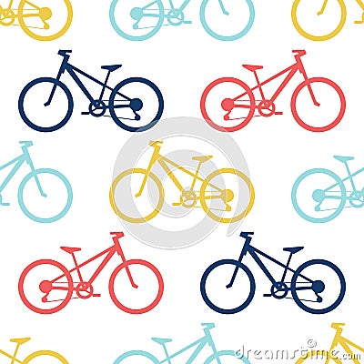 Retro bike seamless pattern Vector Illustration