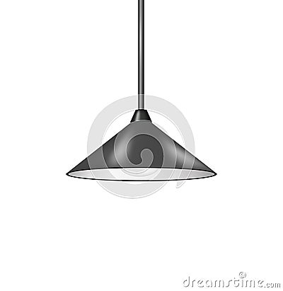 Retro black hanging lamp Vector Illustration