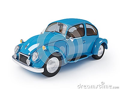 Retro blue car Stock Photo