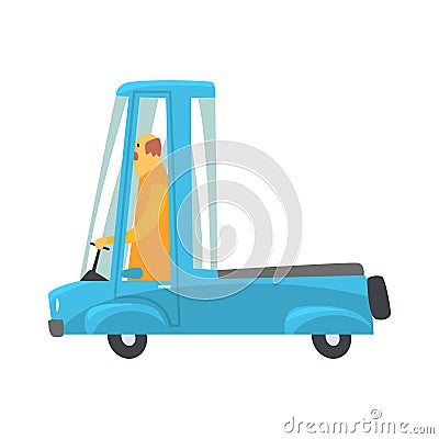 Retro blue cartoon pickup truck vector Illustration Vector Illustration