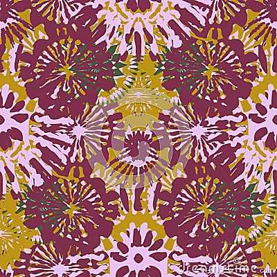 Retro botanical seamless vector pattern in elegant style. Luxury print textur for beautiful feminine wallpaper decor Vector Illustration