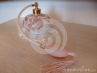 Retro bottle-flacon for perfume Stock Photo