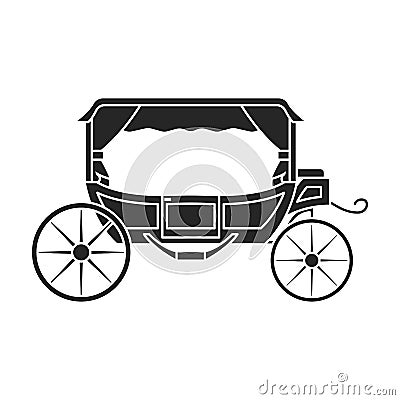 Retro brougham vector icon.Black,simple vector icon retro brougham isolated on white background. Vector Illustration