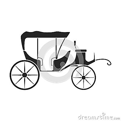 Retro brougham vector icon.Black,simple vector icon retro brougham isolated on white background. Vector Illustration