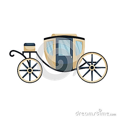 Retro brougham vector icon.Cartoon vector icon retro brougham isolated on white background. Vector Illustration