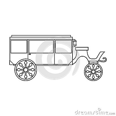 Retro brougham vector icon.Outline, line vector icon retro brougham isolated on white background. Vector Illustration