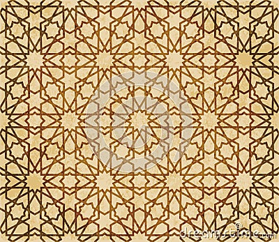 Retro brown Islam seamless geometry pattern background eastern style ornament Vector Illustration